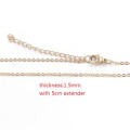 1.5mm High Polished stainless steel necklace extender charin Cable Chains necklace 40cm